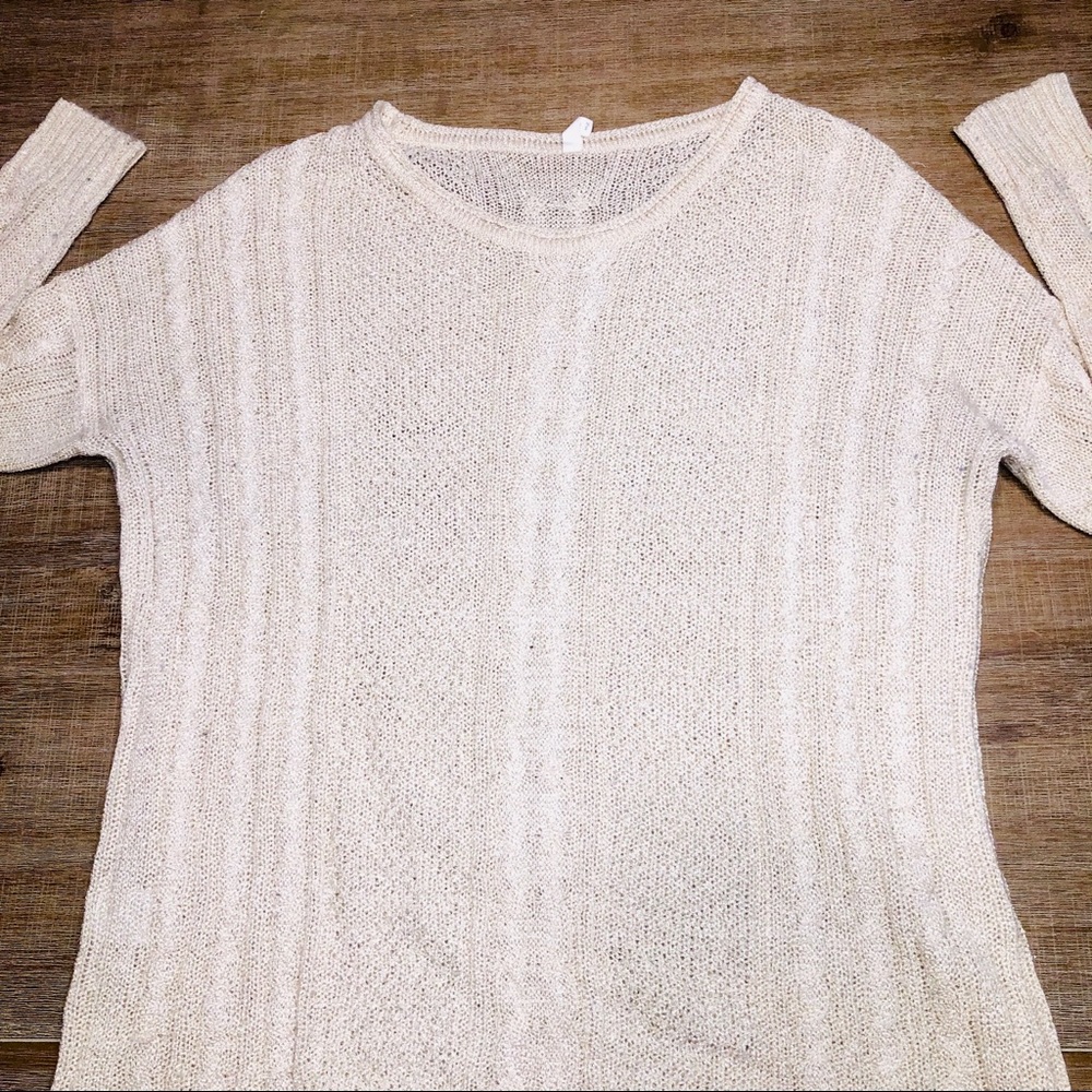 Cream Crochet Maternity Sweater